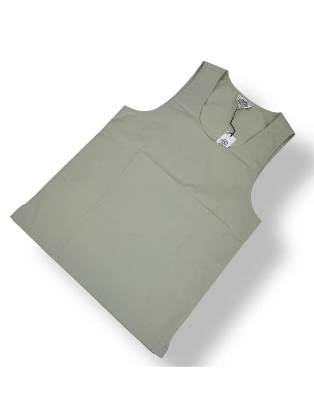 Hermes Top Vest Sleeveless Green Cotton